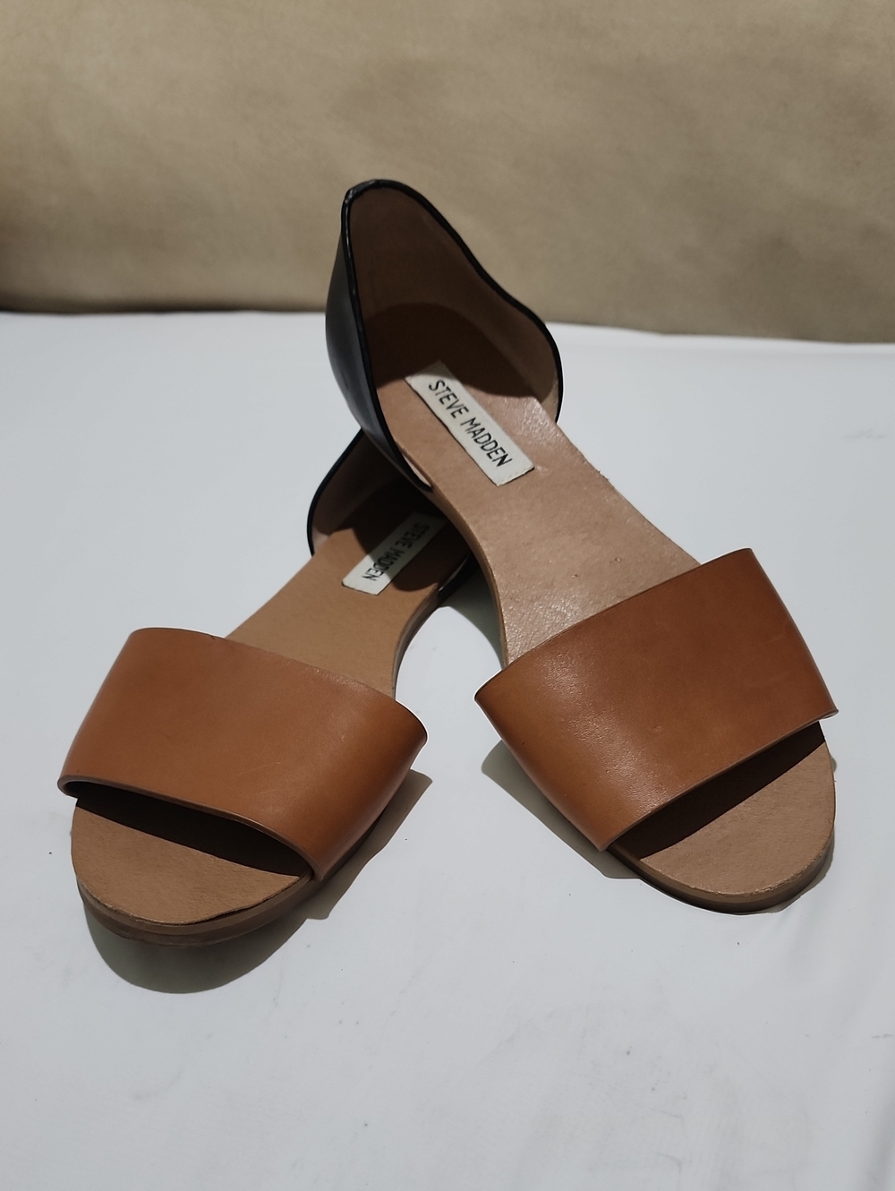 Steve Madden Two-Piece Open Toe Sandal - Brown/Black